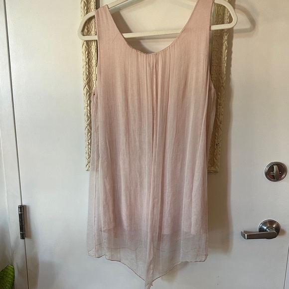 BELLAMBRA | Silk Tank Top Powder Pink Size Scoop Neck Viscose Lined - Picture 8 of 16
